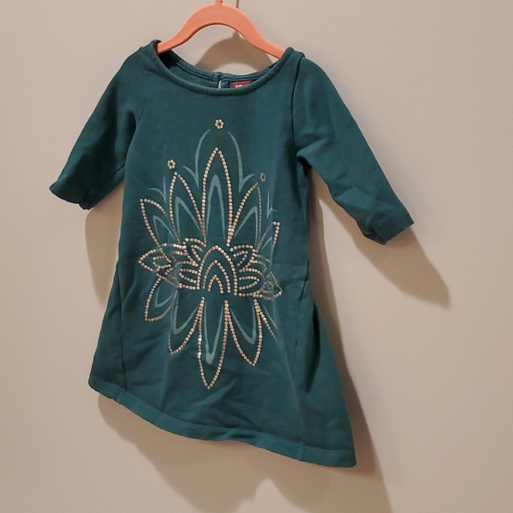 Tea Collection Green Jade and Silver Lotusblute Dress - Picture 6 of 10